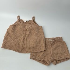 H&M Beige Textured Sleeveless Set 4T